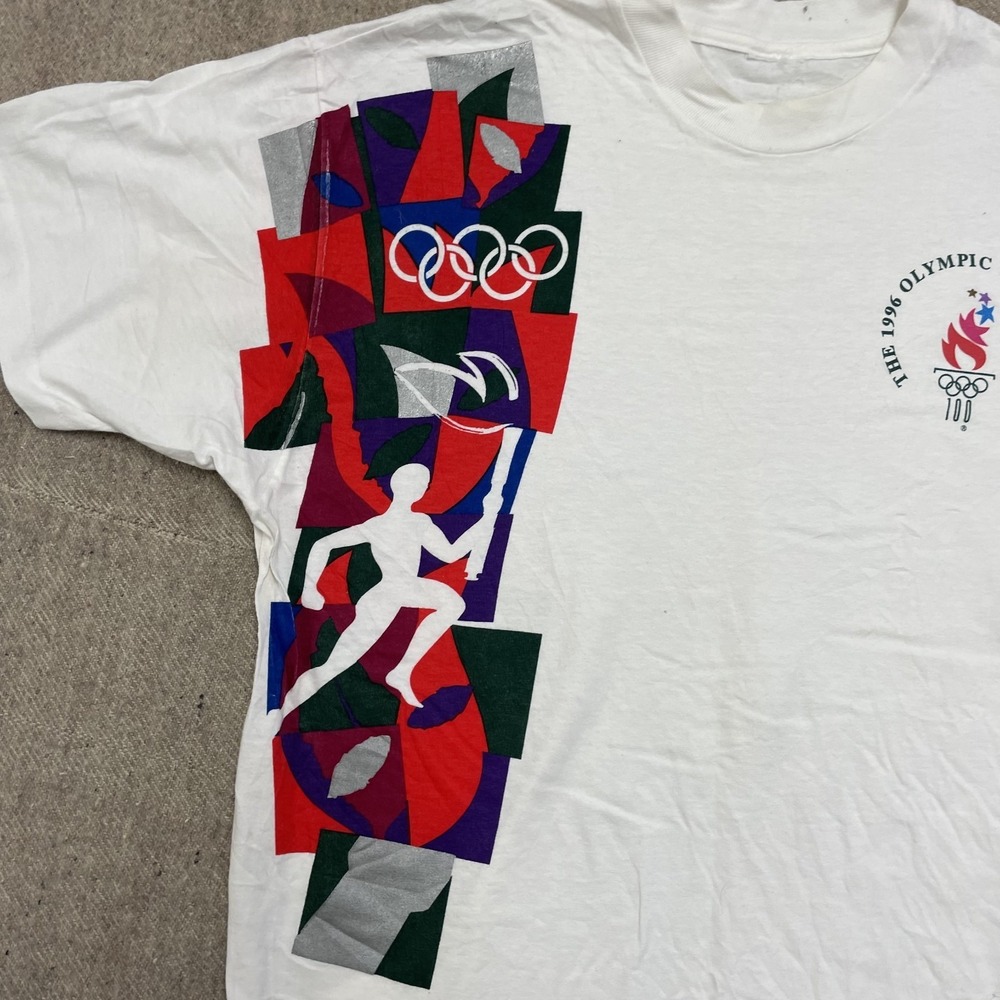 vintage Olympics torch relay shirt mens xl white 1990s - Picture 3 of 11